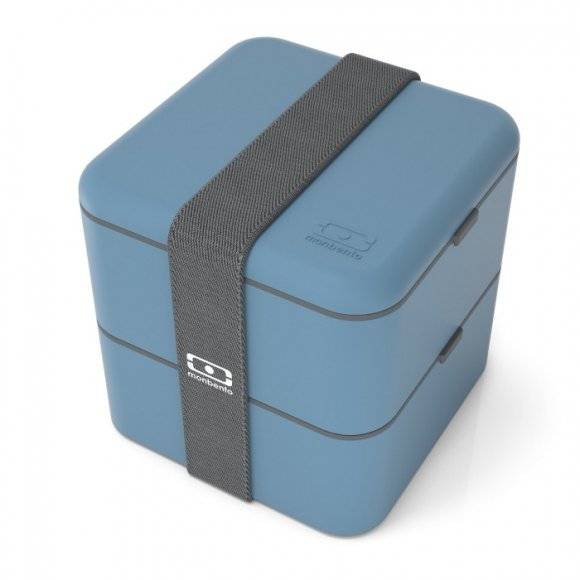 MONBENTO BENTO SQUARE Lunchbox 2 x 0,85 L / Blue Denim