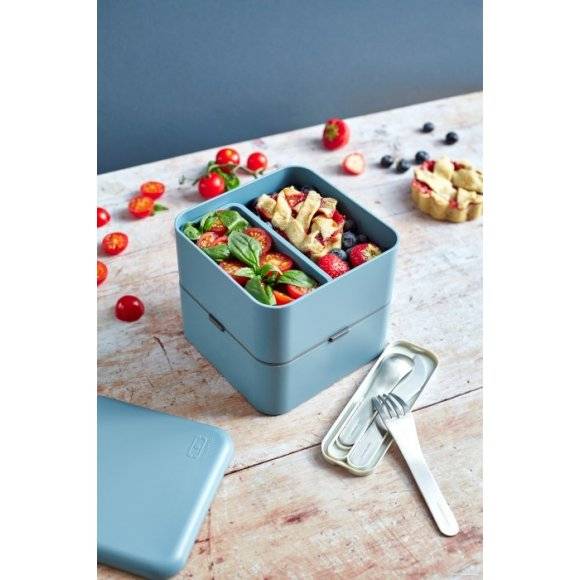 MONBENTO BENTO SQUARE Lunchbox 2 x 0,85 L / Blue Denim