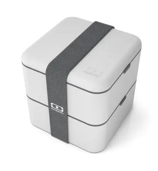 MONBENTO BENTO SQUARE Lunchbox 2 x 0,85 L / Grey Coton