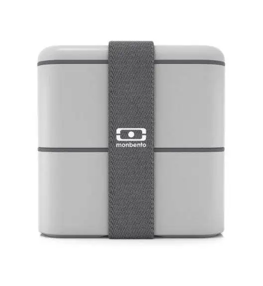 MONBENTO BENTO SQUARE Lunchbox 2 x 0,85 L / Grey Coton
