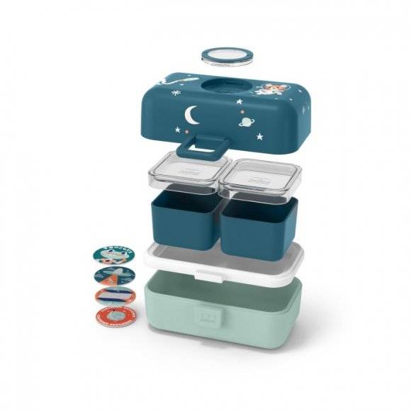 MONBENTO TRESOR Lunchbox dziecięcy 0,8 L / Graphic Cosmic Blue