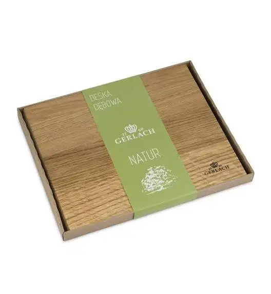 GERLACH STYLE Komplet 5 noży w bloku + Natur Tasak do ziół z deską +komplet desek dębowych