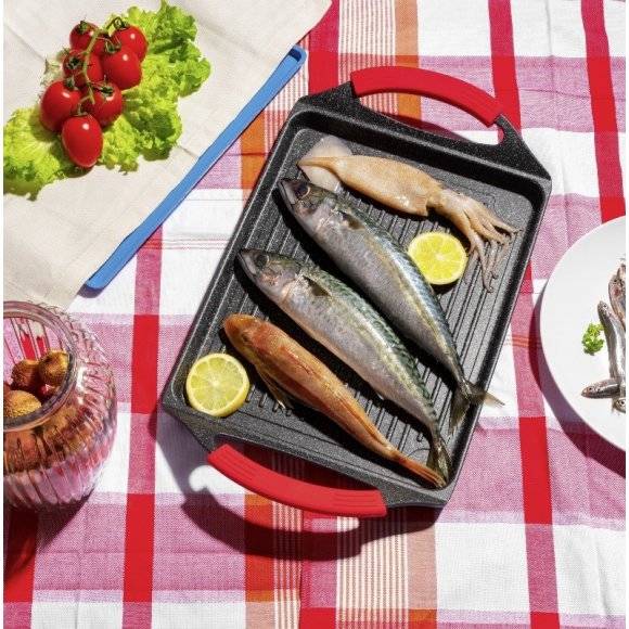 MONETA PRO GRILL Płyta grillowa 45 x 27 cm / powłoka Greblon C3 / indukcja