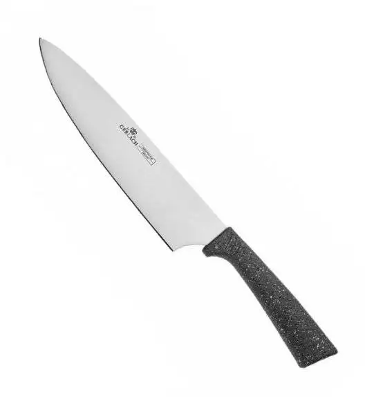 GERLACH SMART GRANIT Komplet 5 noży w bloku + Tasak do ziół z deską +deska Natur mała+ nożyce stalowe do drobiu 