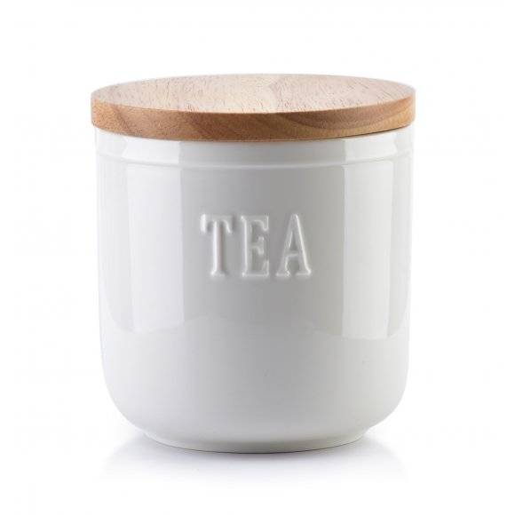 AFFEKDESIGN MODERN LIFE Pojemnik na herbatę ø 11 cm / porcelana + drewno