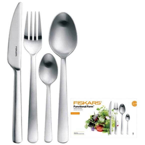 FISKARS FUNCTIONAL FORM Sztućce Komplet 16 elementów dla 4 osób / pudełko / matowe