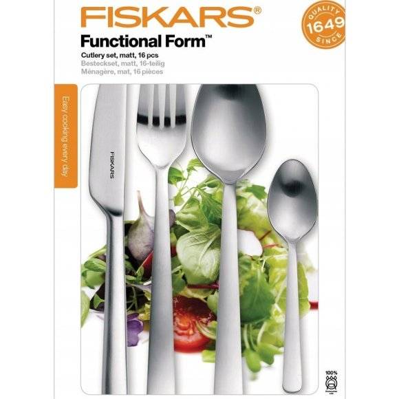 FISKARS FUNCTIONAL FORM Sztućce Komplet 16 elementów dla 4 osób / pudełko / matowe