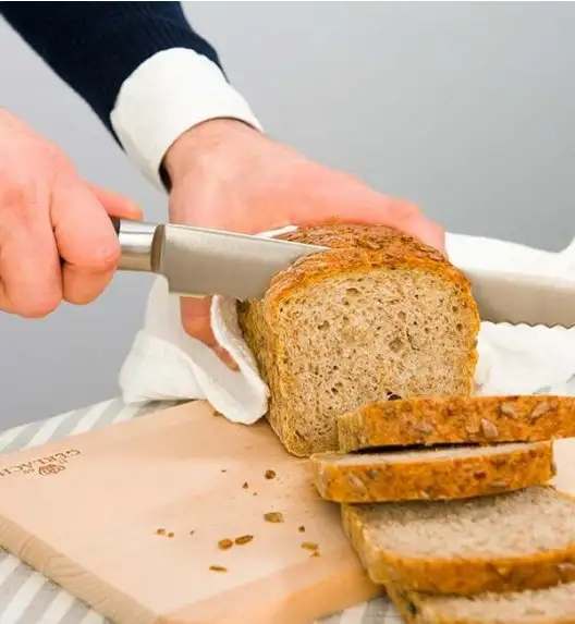 ​GERLACH DECO BLACK Komplet 5 noży w bloku + ostrzałka 3w1+ Deska Natur 30 x 24 cm + nożyce stalowe do drobiu 