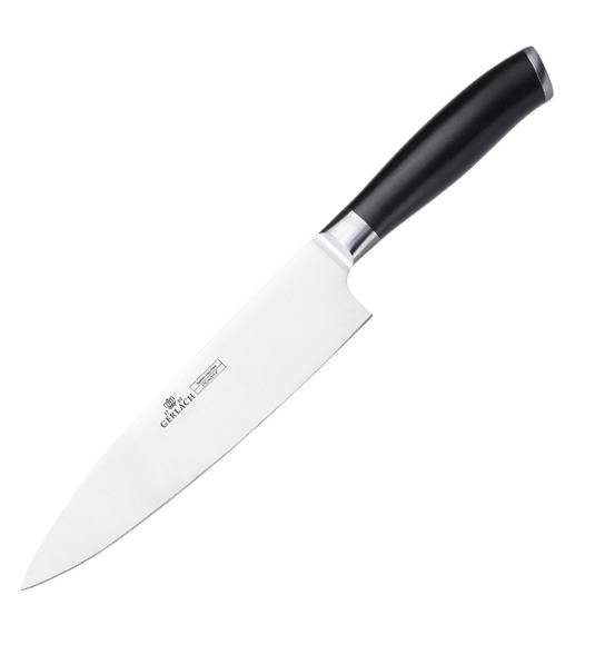 ​GERLACH DECO BLACK Komplet 5 noży w bloku + Natur Tasak do ziół z deską + nożyce stalowe do drobiu
