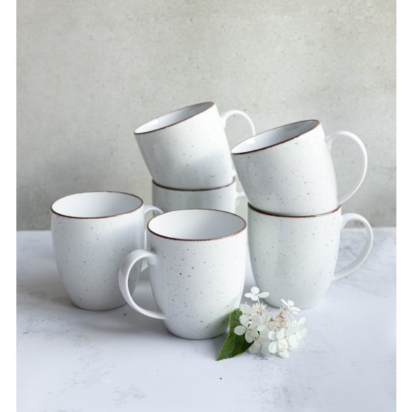 LUBIANA BOSS 6630U Serwis obiadowo - kawowy 36 el / 6 osób / budyniowy / porcelana ręcznie malowana