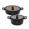 GERLACH NATUR Komplet garnków 24, 28 cm / 4,5 /4,2 L + pokrywki  / powłoka ILAG Xera Dur 2 Ceramic  / indukcja 