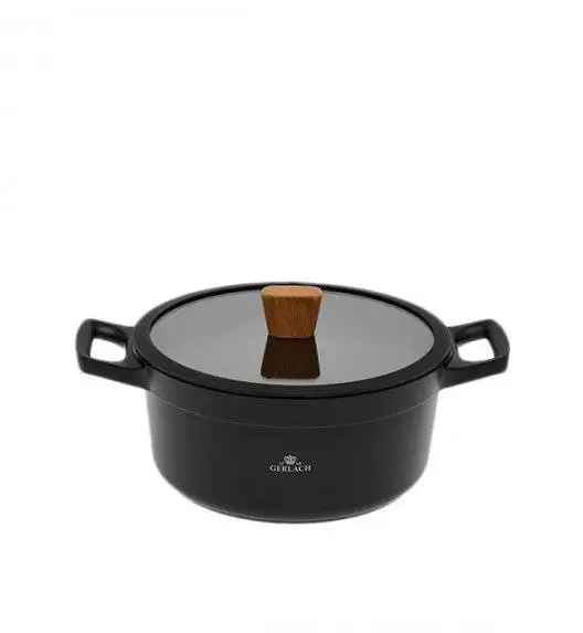 GERLACH NATUR Komplet garnków 24, 28 cm / 4,5 /4,2 L + Patelnie Natur 20, 28 cm / powłoka ILAG Xera Dur 2 Ceramic  / indukcja 