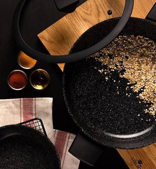 GERLACH GRANITEX Komplet patelni 20, 24, 28 cm z powłoką ceramiczną ILAG® Non-Stick + pokrywki