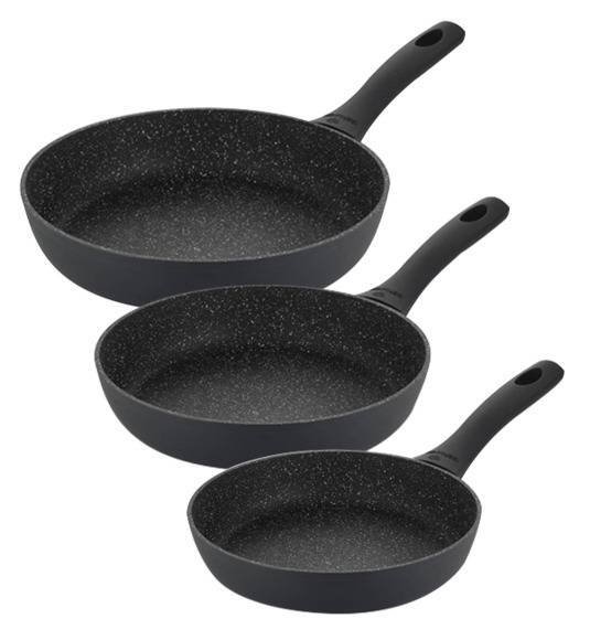 GERLACH GRANITEX Komplet patelni 20, 24, 28 cm z powłoką ceramiczną ILAG® Non-Stick + pokrywki