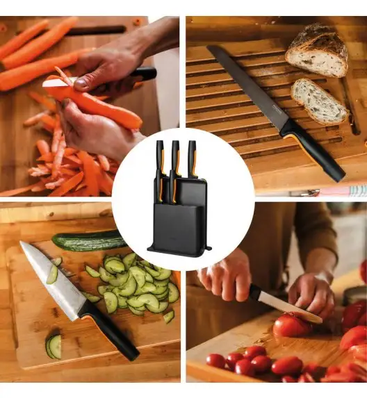 FISKARS FUNCTIONAL FORM 1057554 Komplet 5 noży w bloku czarnym 