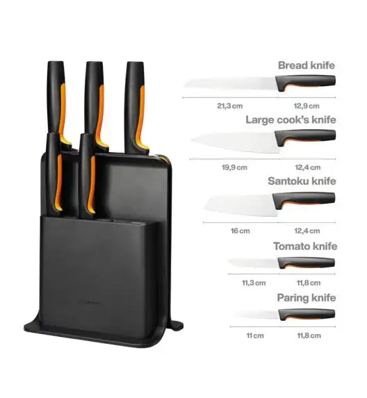 FISKARS FUNCTIONAL FORM 1057554 Komplet 5 noży w bloku czarnym 
