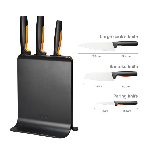 FISKARS FUNCTIONAL FORM 1057555 Komplet 3 noży w bloku czarnym