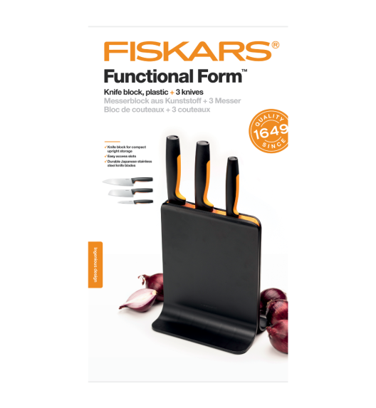 FISKARS FUNCTIONAL FORM 1057555 Komplet 3 noży w bloku czarnym