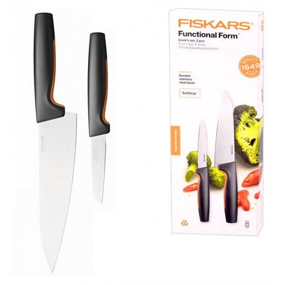 FISKARS FUNCTIONAL FORM 1057557 Komplet 2 noży Szefa kuchni FAVOURITE SET w pudełku / stal nierdzewna