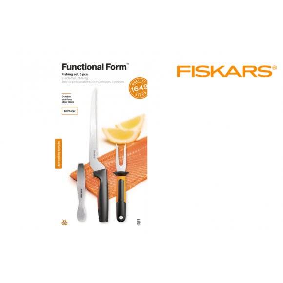 FISKARS FUNCTIONAL FORM 1057560 Trzyczęściowy komplet do ryb w pudełku / stal nierdzewna