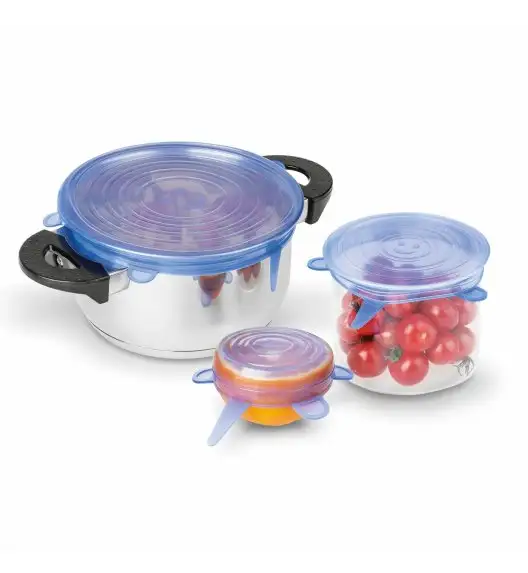 TADAR SILICO Zestaw 6 silikonowych pokrywek / niebieskie