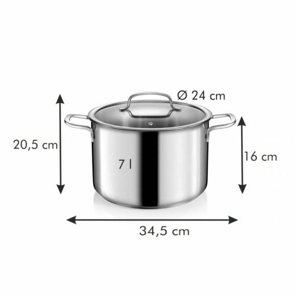 TESCOMA OPTIMA Garnek z pokrywką 7,0 L / 24 cm / stal nierdzewna / indukcja