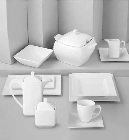 AMBITION PORTO Komplet obiadowo - kawowy 71 elementów dla 12 osób / Porcelana