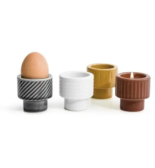SAGAFORM COFFEE Kieliszek na jajko / świecznik na tealight / szary / ceramika
