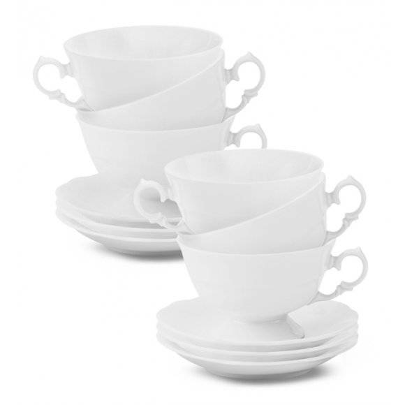 KRISTOFF ALASKA Komplet Filiżanka 200 ml + spodek 14 cm / 6 os / 12 el / porcelana