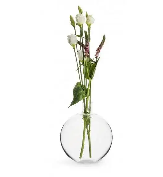 SAGAFORM INTERIOR Szklany wazonik / świecznik z pozłacanym elementem / 18 cm