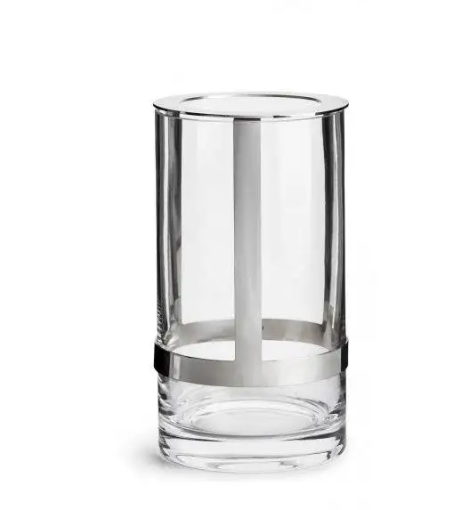 SAGAFORM INTERIOR Szklany wazon z metalowym elementem / 11 x 20 cm