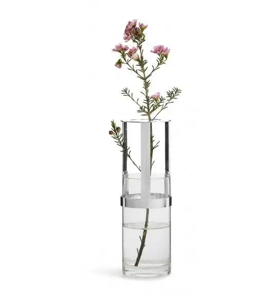 SAGAFORM INTERIOR Szklany wazon z metalowym elementem / 8 x 15 cm