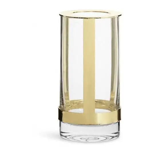 SAGAFORM INTERIOR Szklany wazon z pozłacanym elementem / 8 x 15 cm