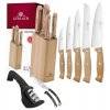 GERLACH COUNTRY Komplet 5 noży w bloku+ ostrzałka 3w1 + nożyce drewniane 
