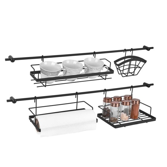 TADAR Reling kuchenny z akcesoriami 76 cm / czarny