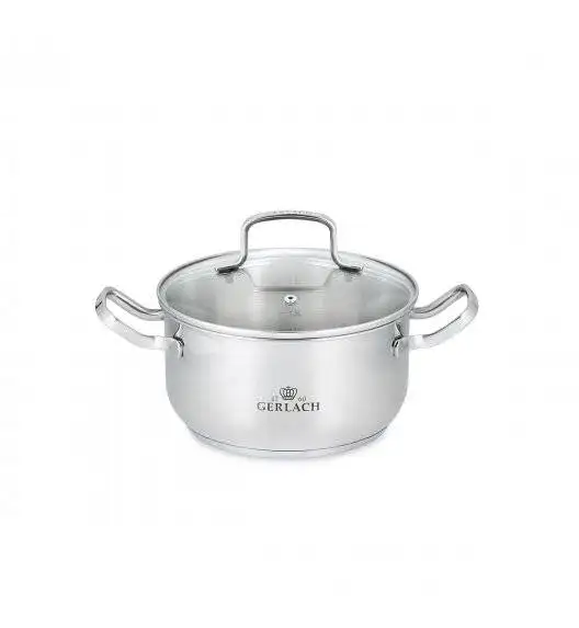 GERLACH SIMPLE Komplet Garnki 9 el z pokrywkami + 6 garnków luzem 1,5 l/ 2l /2,5 l/ 4,5l/ 7 l/ 10l + Patelnie Granitex 20 24 28 cm 