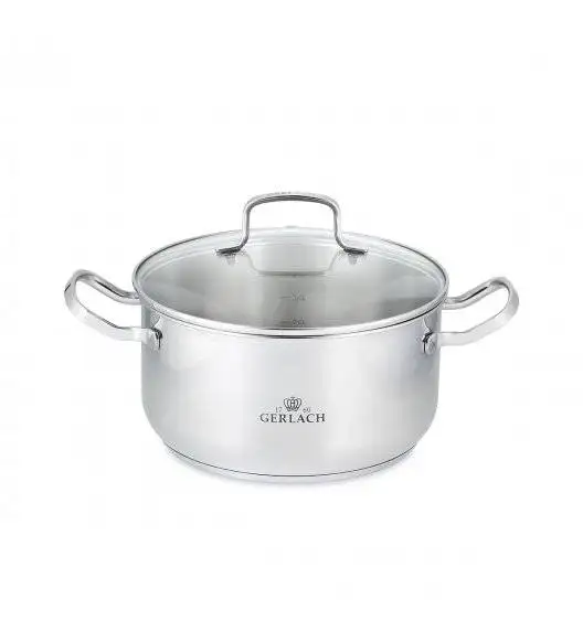 GERLACH SIMPLE Komplet Garnki 9 el z pokrywkami + 6 garnków luzem 1,5 l/ 2l /2,5 l/ 4,5l/ 7 l/ 10l + Patelnie Initial 24 28 cm 