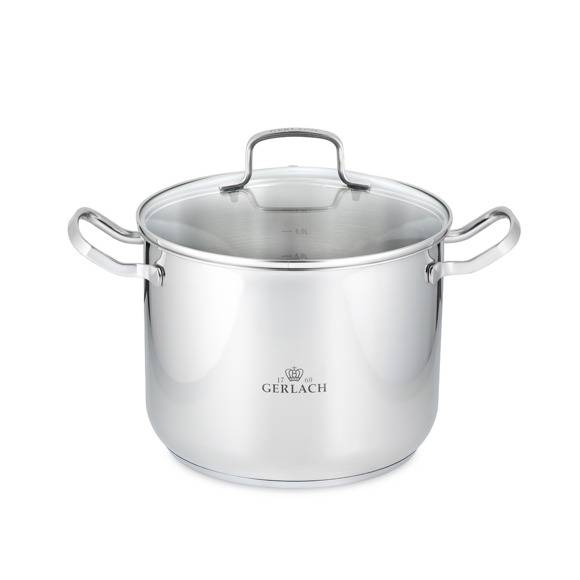 GERLACH SIMPLE Komplet Garnki 9 el z pokrywkami + 5 garnków luzem 1,5 l/ 2l /2,5 l/ 4,5l/ 7 l / + Gerlach Solid Wok 28 cm