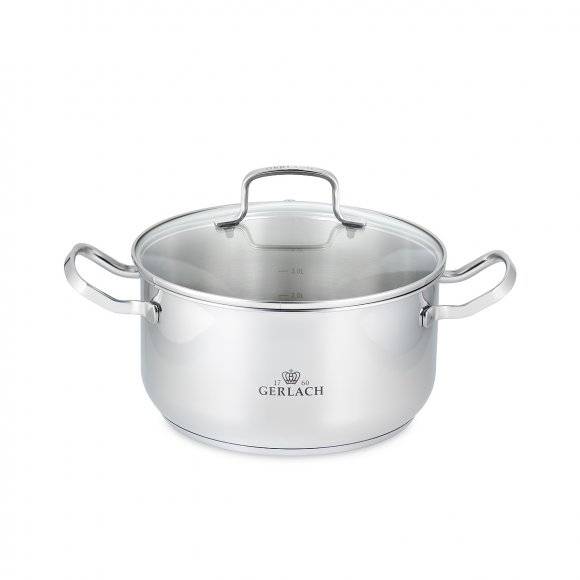 GERLACH SIMPLE Komplet Garnki 9 el z pokrywkami + 5 garnków luzem 1,5 l/ 2l /2,5 l/ 4,5l/ 7 l / + Gerlach Solid Wok 28 cm