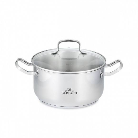 GERLACH SIMPLE Komplet Garnki 9 el z pokrywkami + 5 garnków luzem 1,5 l/ 2l /2,5 l/ 4,5l/ 7 l / + Gerlach Solid Wok 28 cm