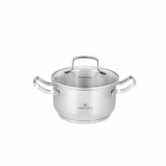 GERLACH SIMPLE Komplet Garnki 9 el z pokrywkami + 5 garnków luzem 1,5 l/ 2l /2,5 l/ 4,5l/ 7 l / + Gerlach Solid Wok 28 cm