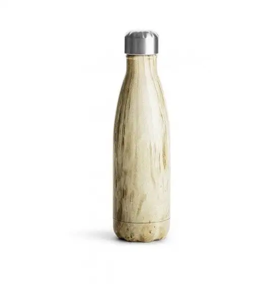 SAGAFORM TO GO Termiczna butelka stalowa / drewniany wzór / 0,5 l