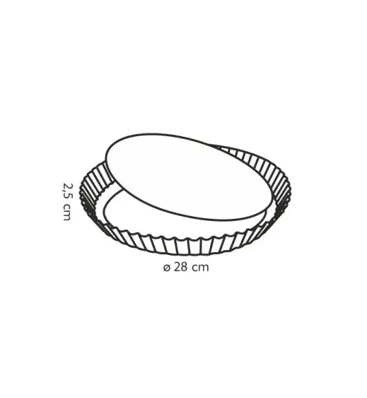 TESCOMA DELICIA Forma do pieczenia tarty z falistym brzegiem i wyjmowanym dnem 28 cm / powłoka antyadhezyjna.