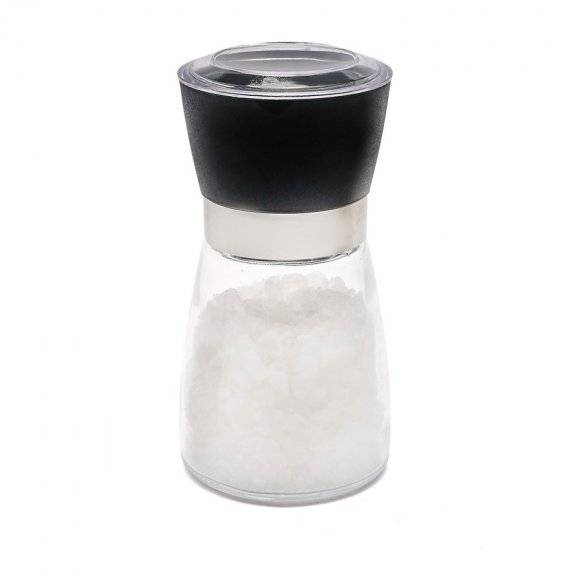 TADAR Szklany młynek do soli i pieprzu 170 ml / czarny