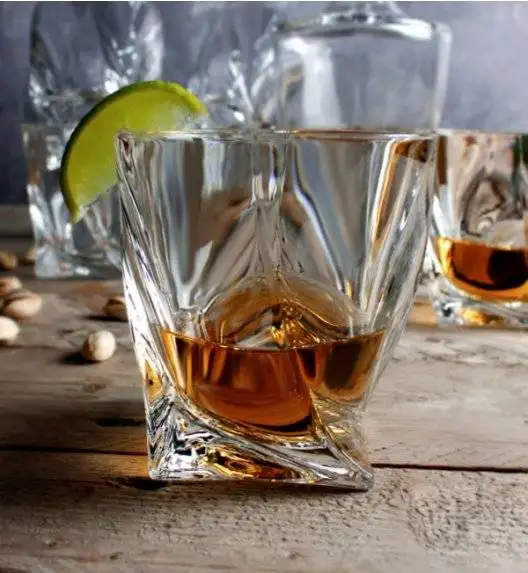 BOHEMIA QUADRO Komplet 18 szklanek do whisky 340 ml / Szkło kryształowe / CR60A500