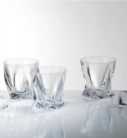 BOHEMIA QUADRO Zestaw do whisky Karafka + szklanki / 13 el / szkło kryształowe