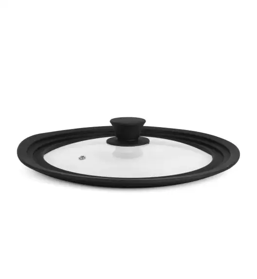 KAIA HOME Pokrywka uniwersalna 18/20/22 cm | szkło | silikonowy rant i uchwyt