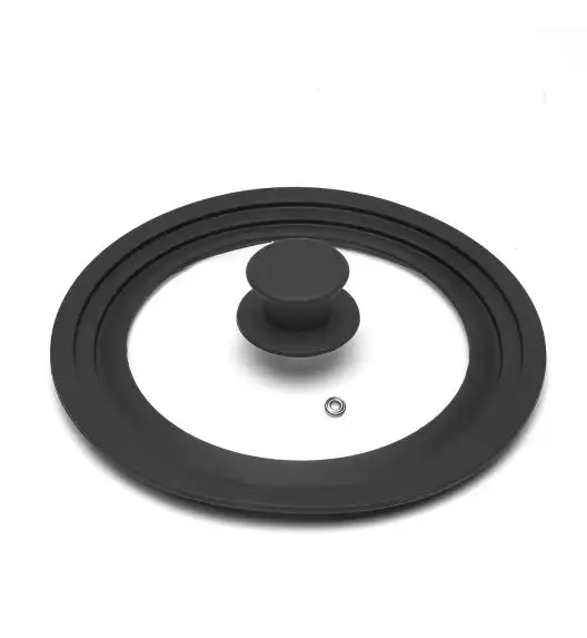 KAIA HOME Pokrywka uniwersalna 18/20/22 cm | szkło | silikonowy rant i uchwyt