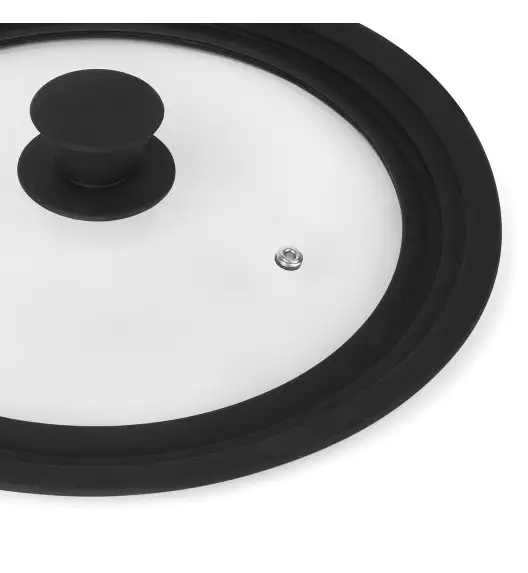 KAIA HOME Pokrywka uniwersalna 18/20/22 cm | szkło | silikonowy rant i uchwyt