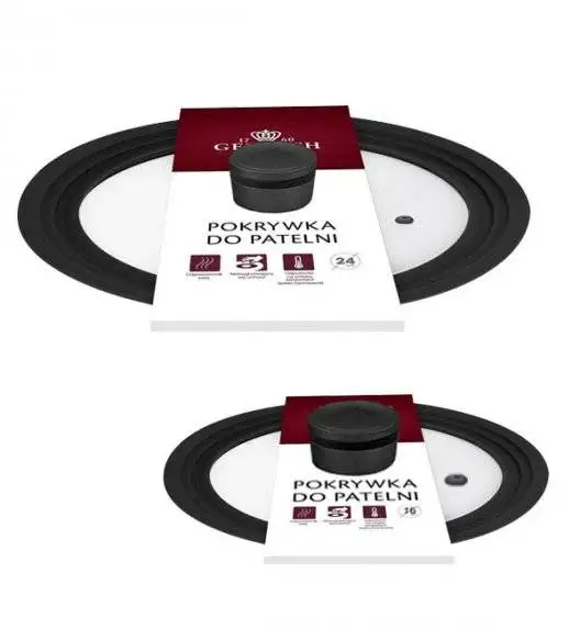 GERLACH SMART Komplet dwóch pokrywek 16/18/20 + 24/26/28 cm/ szkło + silikon  